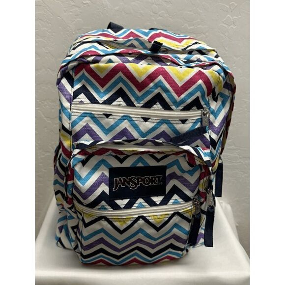 JanSport Big Student Multicolor Saucy Chevron Unisex‎ Backpack - Picture 1 of 11